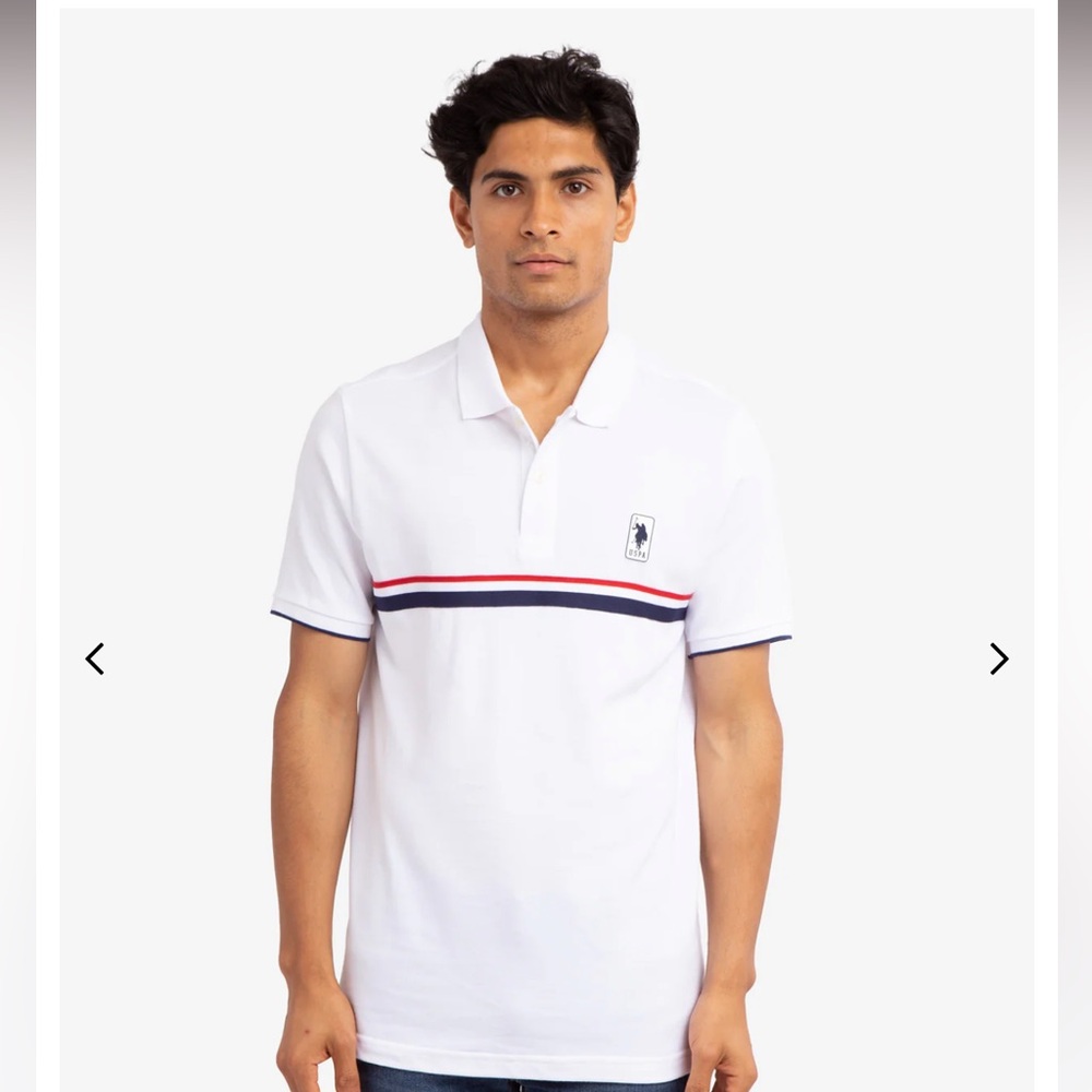 US Polo Assn PIECED SIGNATURE STRIPE PIQUE POLO SHIRT
